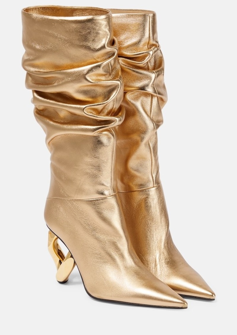 JW Anderson Chain leather knee-high boots