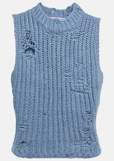 JW Anderson Distressed ribbed-knit sweater vest