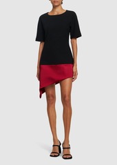 JW Anderson Double Crepe Diagonal Hem Mini Dress