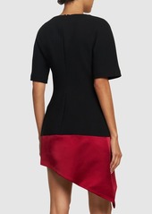 JW Anderson Double Crepe Diagonal Hem Mini Dress