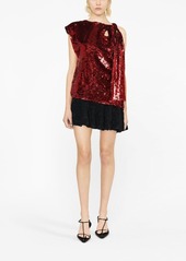 JW Anderson draped-detail sequined blouse