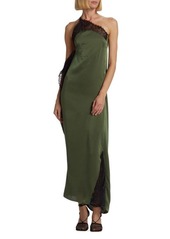 JW Anderson Draped One Shoulder Lace Slip Dress