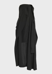 JW Anderson Draped Trench High-Low Strapless Dress