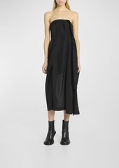 JW Anderson Draped Trench High-Low Strapless Dress