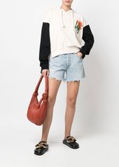 JW Anderson floral-embroidered contrast-sleeve hoodie