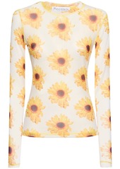 JW Anderson Flower Print Mesh Top