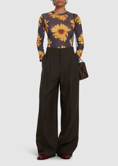 JW Anderson Flower Print Mesh Top