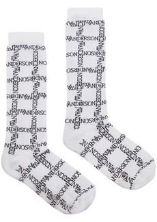 JW Anderson logo grid-print socks