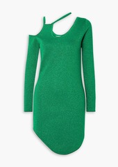 JW Anderson - Asymmetric cutout metallic knitted mini dress - Green - XXS