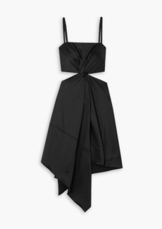 JW Anderson - Asymmetric cutout twisted satin dress - Black - UK 6
