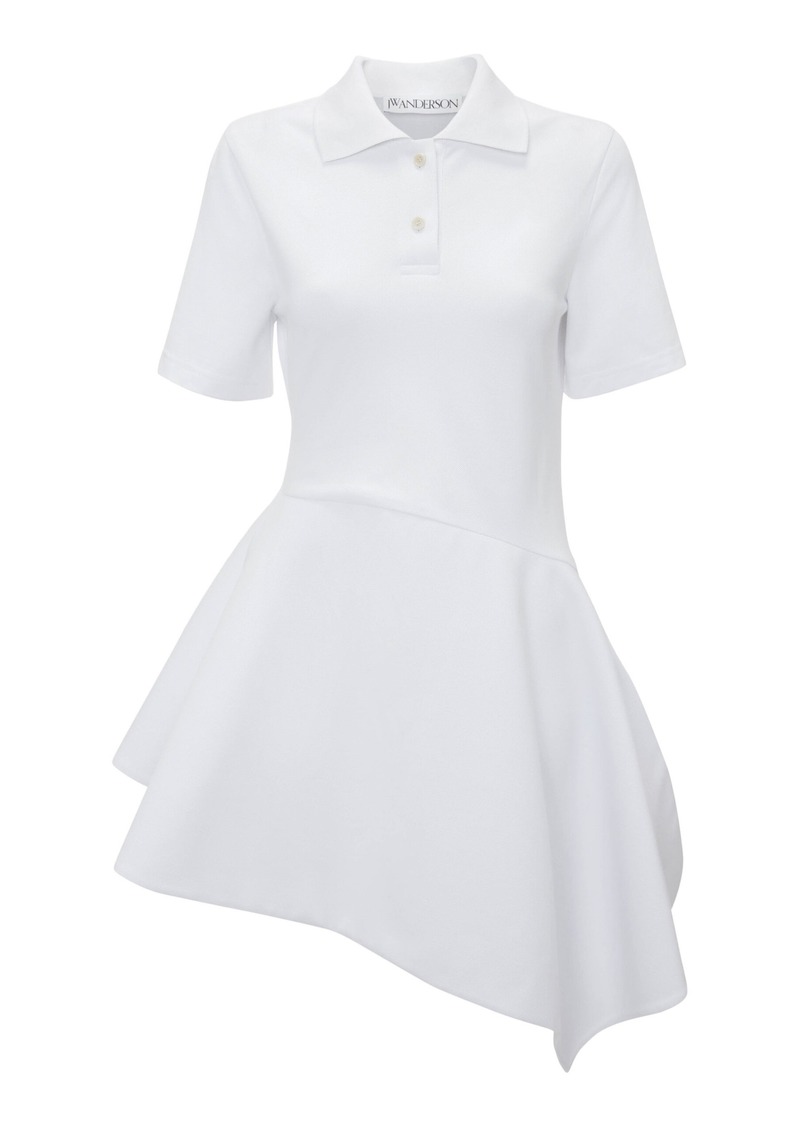 JW Anderson - Asymmetric Polo Cotton Mini Dress - White - S - Moda Operandi