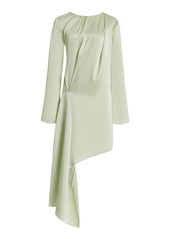 JW Anderson - Asymmetric Satin Midi Dress - Green - UK 4 - Moda Operandi