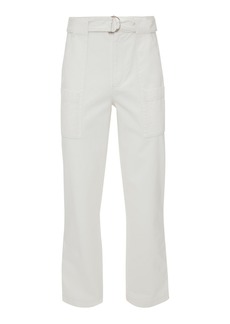 JW Anderson - Belted Cotton Flare Pants - Neutral - S - Moda Operandi