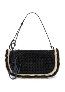 JW Anderson - Bumber 15 Crocheted Cotton Shoulder Bag - Navy - OS - Moda Operandi