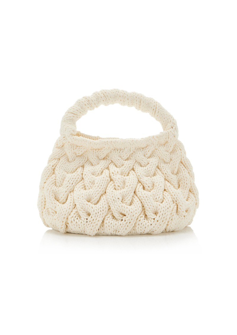 JW Anderson - Cable-Knit Chenille Bag - White - OS - Moda Operandi