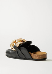 JW Anderson - Chain-embellished leather slippers - Black - EU 35