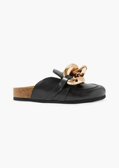 JW Anderson - Chain-embellished leather slippers - Black - EU 35