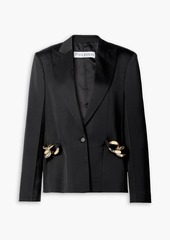 JW Anderson - Chain-embellished satin-twill blazer - Black - UK 14