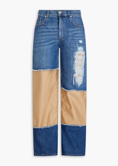JW Anderson - Distressed two-tone denim jeans - Blue - 30