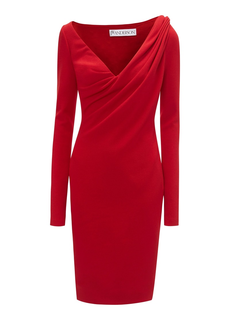 JW Anderson - Draped Crepe Midi Dress - Red - UK 10 - Moda Operandi