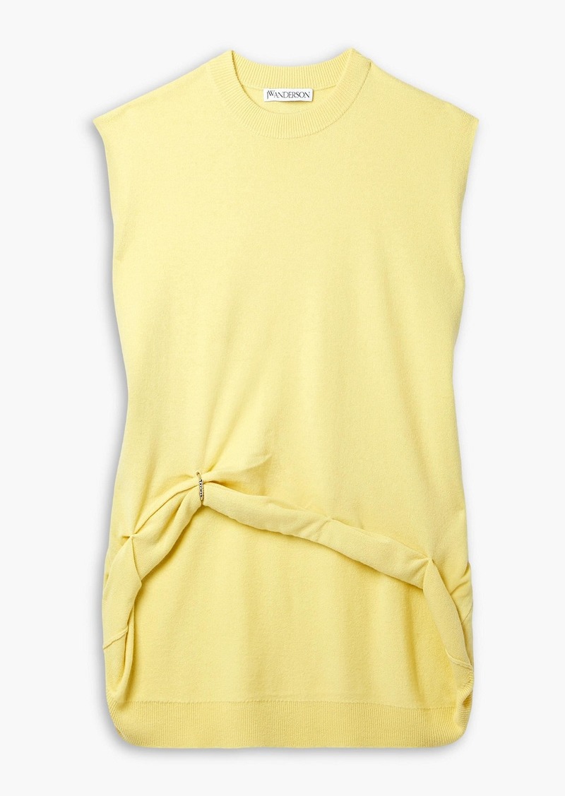 JW Anderson - Draped embellished merino wool tank - Yellow - S