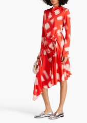 JW Anderson - Draped printed satin dress - Red - UK 10