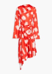 JW Anderson - Draped printed satin dress - Red - UK 10