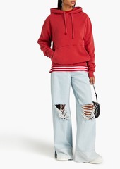 JW Anderson - Embroidered cotton-fleece hoodie - Red - XXS