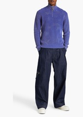 JW Anderson - Faded ribbed cotton half-zip sweater - Blue - S