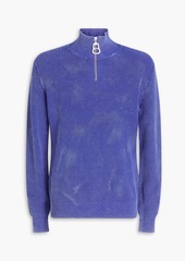 JW Anderson - Faded ribbed cotton half-zip sweater - Blue - S