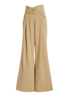 JW Anderson - Fold-Over Trench Cotton Trousers - Brown - UK 12 - Moda Operandi