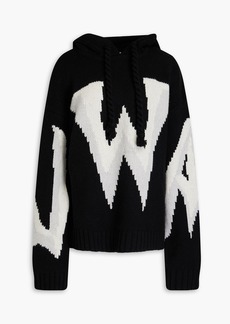 JW Anderson - Intarsia wool hoodie - Black - XS