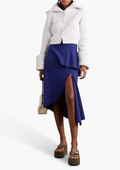 JW Anderson - Layered asymmetric stretch-jersey skirt - Blue - UK 10