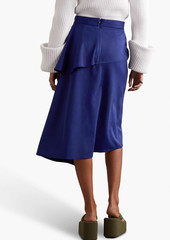 JW Anderson - Layered asymmetric stretch-jersey skirt - Blue - UK 10