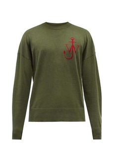 JW Anderson - Logo-intarsia Sweatshirt - Mens - Green