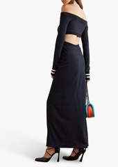 JW Anderson - Off-the-shoulder cutout twisted jersey maxi dress - Blue - XS