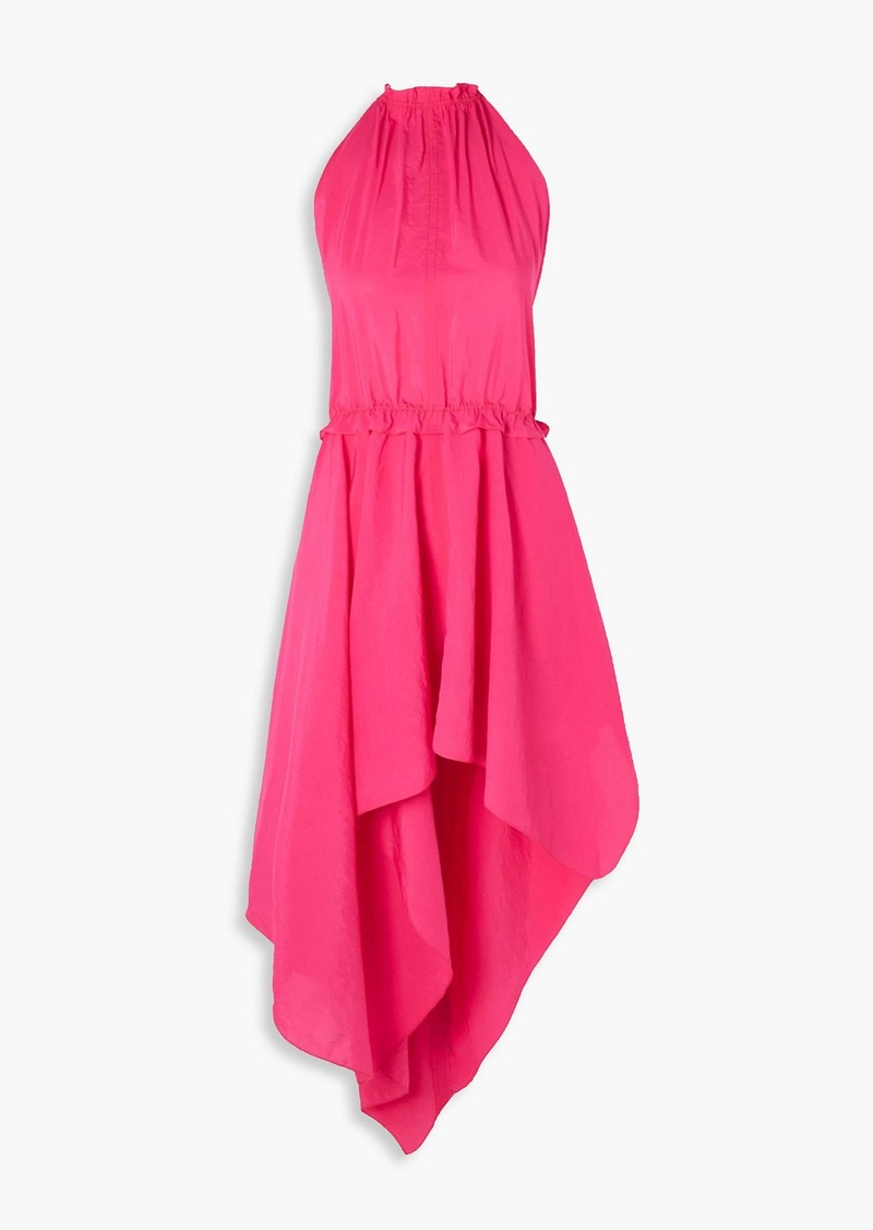 JW Anderson - Open-back asymmetric taffeta halterneck midi dress - Pink - UK 10