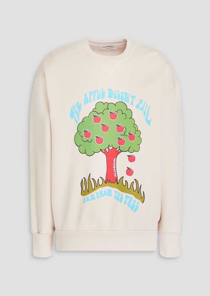 JW Anderson - Printed cotton-fleece sweatshirt - White - L