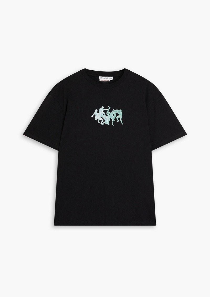 JW Anderson - Printed cotton-jersey T-shirt - Black - S