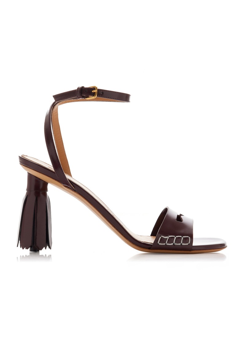 JW Anderson - Tassel Patent Leather Sandals - Burgundy - IT 36 - Moda Operandi