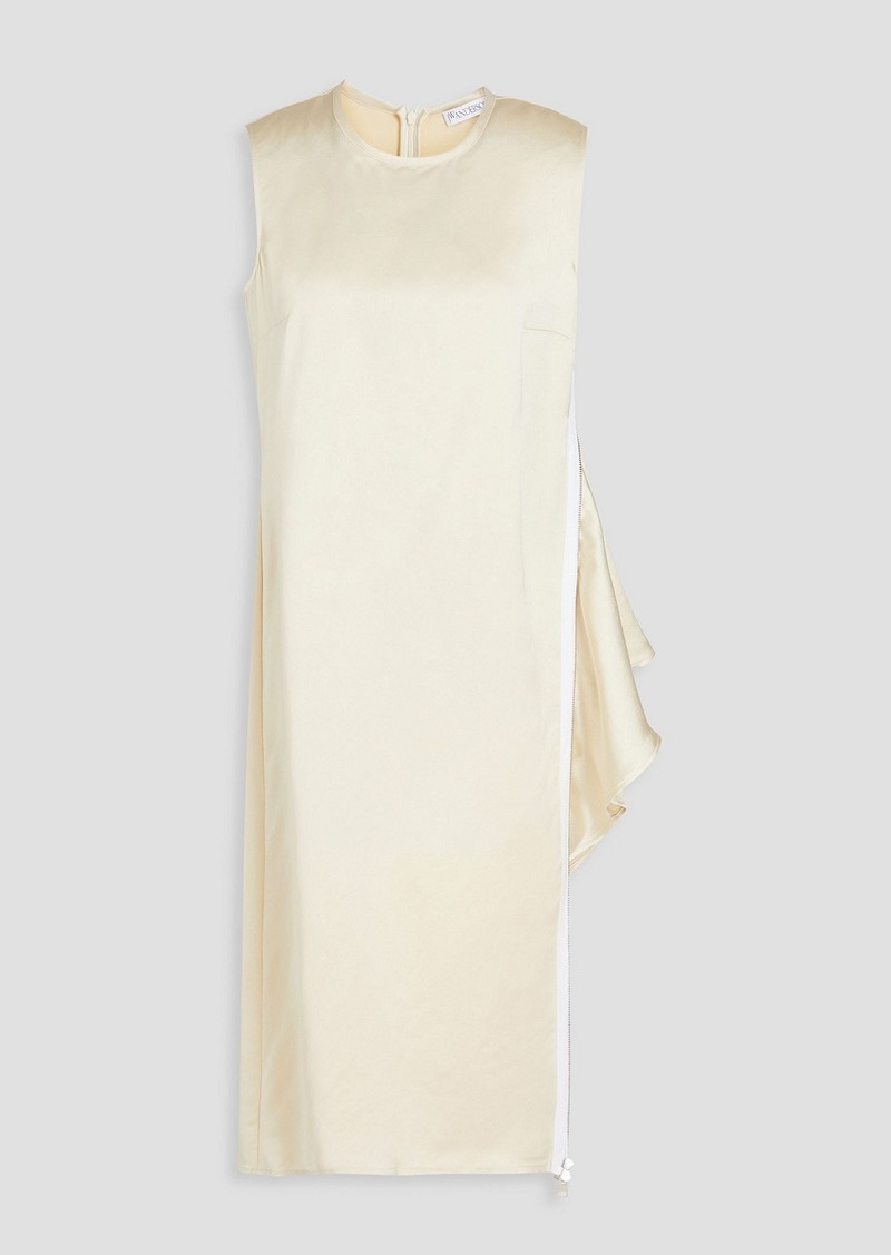 JW Anderson - Zip-detailed crepe-satin top - White - UK 12