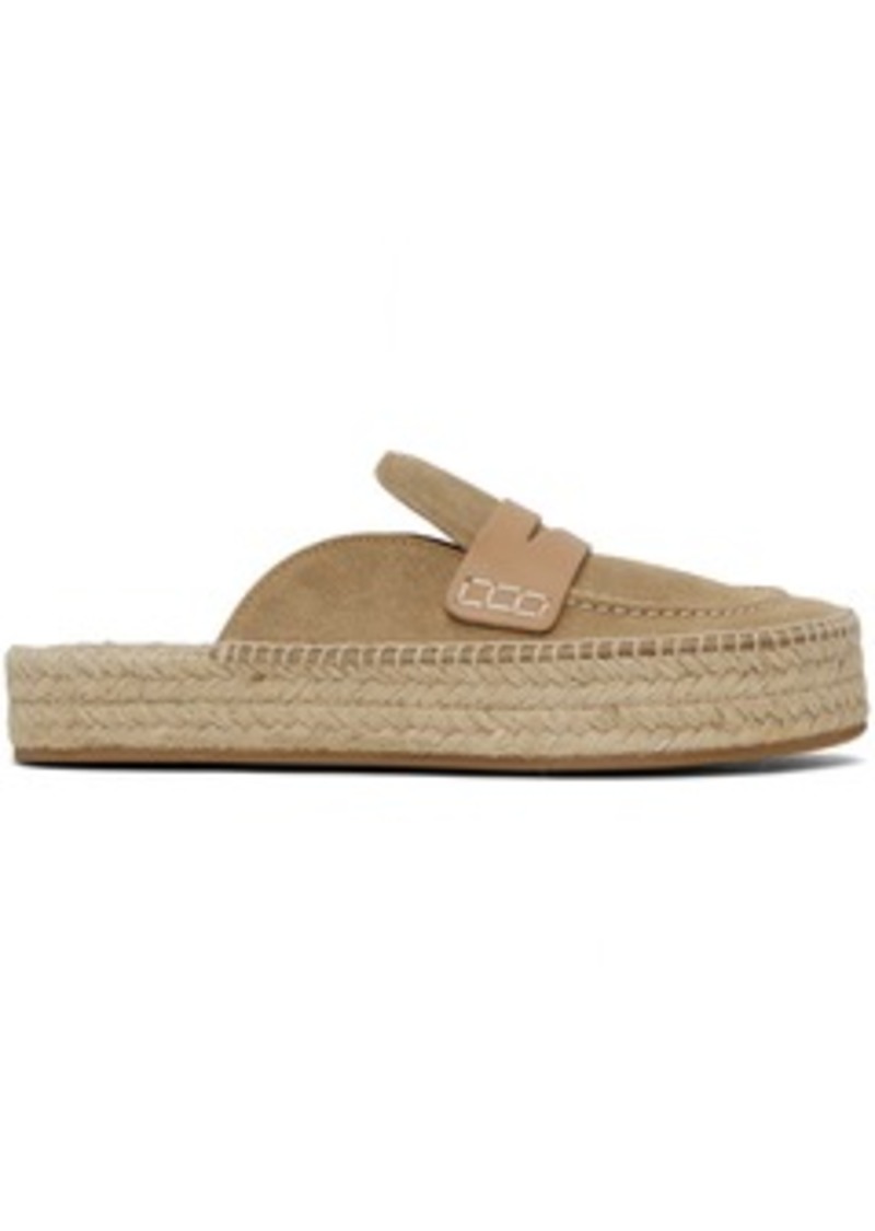 JW Anderson Beige Leather Loafer Mule Espadrilles