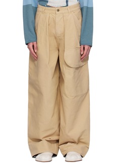 JW Anderson Beige Oversized Pocket Cargo Pants