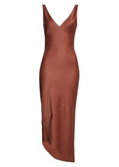 JW Anderson Bias Cut Asymmetric Satin Midi Dress