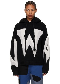 JW Anderson Black & Off-White Gothic Chunky Hoodie