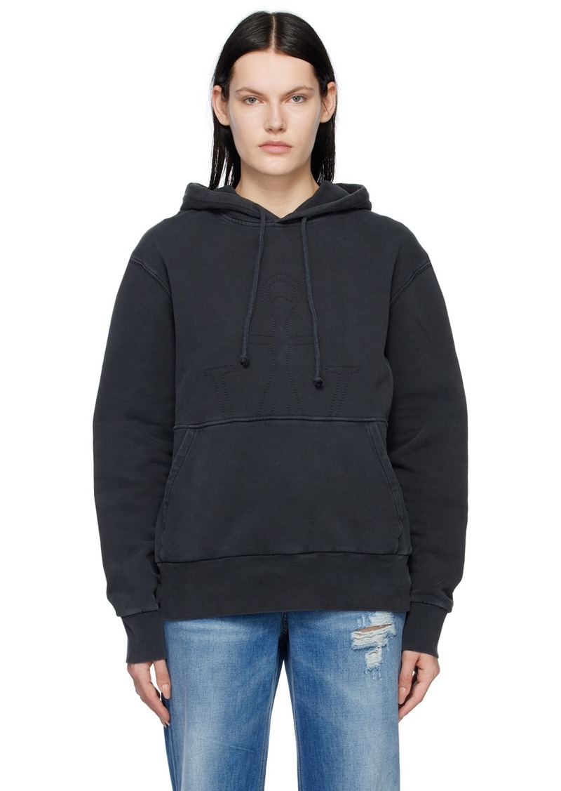 JW Anderson Black Embroidered Hoodie