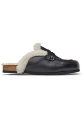 JW Anderson Black Leather Shearling Loafers