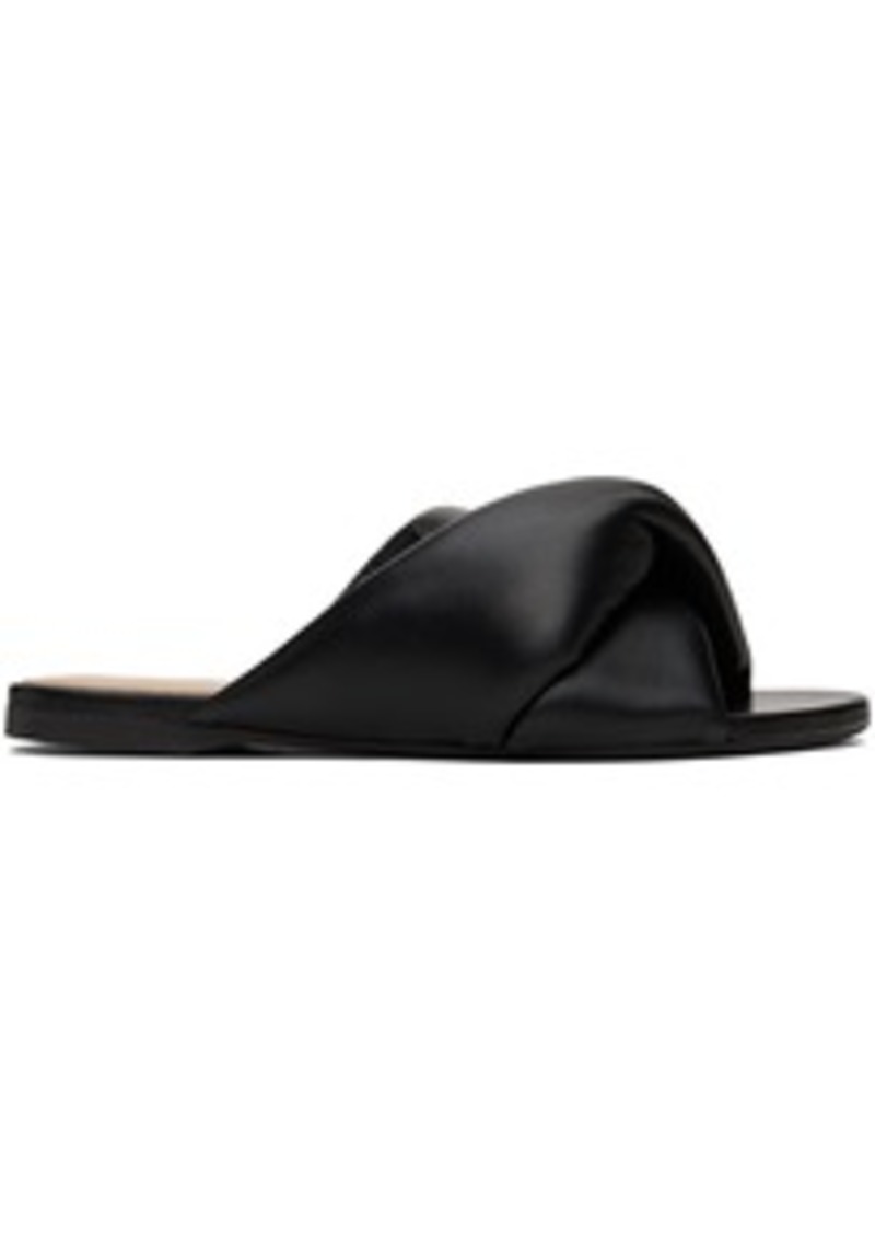 JW Anderson Black Twist Flat Sandals