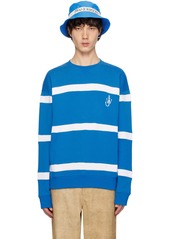 JW Anderson Blue & White Striped Sweatshirt