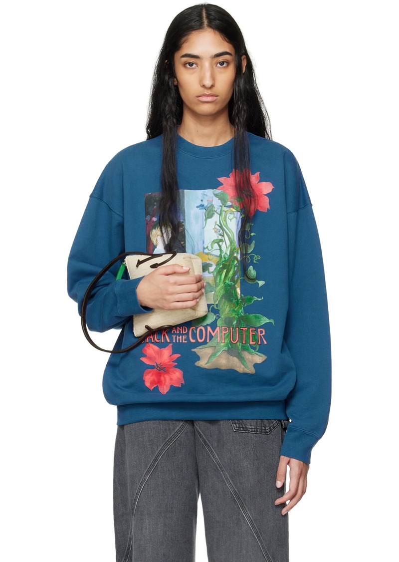 JW Anderson Blue Graphic Print Sweatshirt